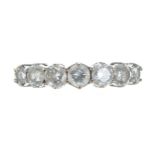 18ct seven stone diamond half hoop ring, round brilliant-cuts estimated 1.00ct approx in total,