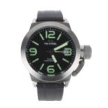 TW Steel Canteen stainless steel gentleman's wristwatch, quartz, black rubber strap, 54mm