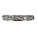 18ct white gold diamond half eternity ring, set with ten round brilliant-cut diamonds, 0.40ct approx