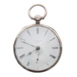 Victorian silver fusee lever pocket watch, Chester 1860, unsigned movement, no. 4106, with