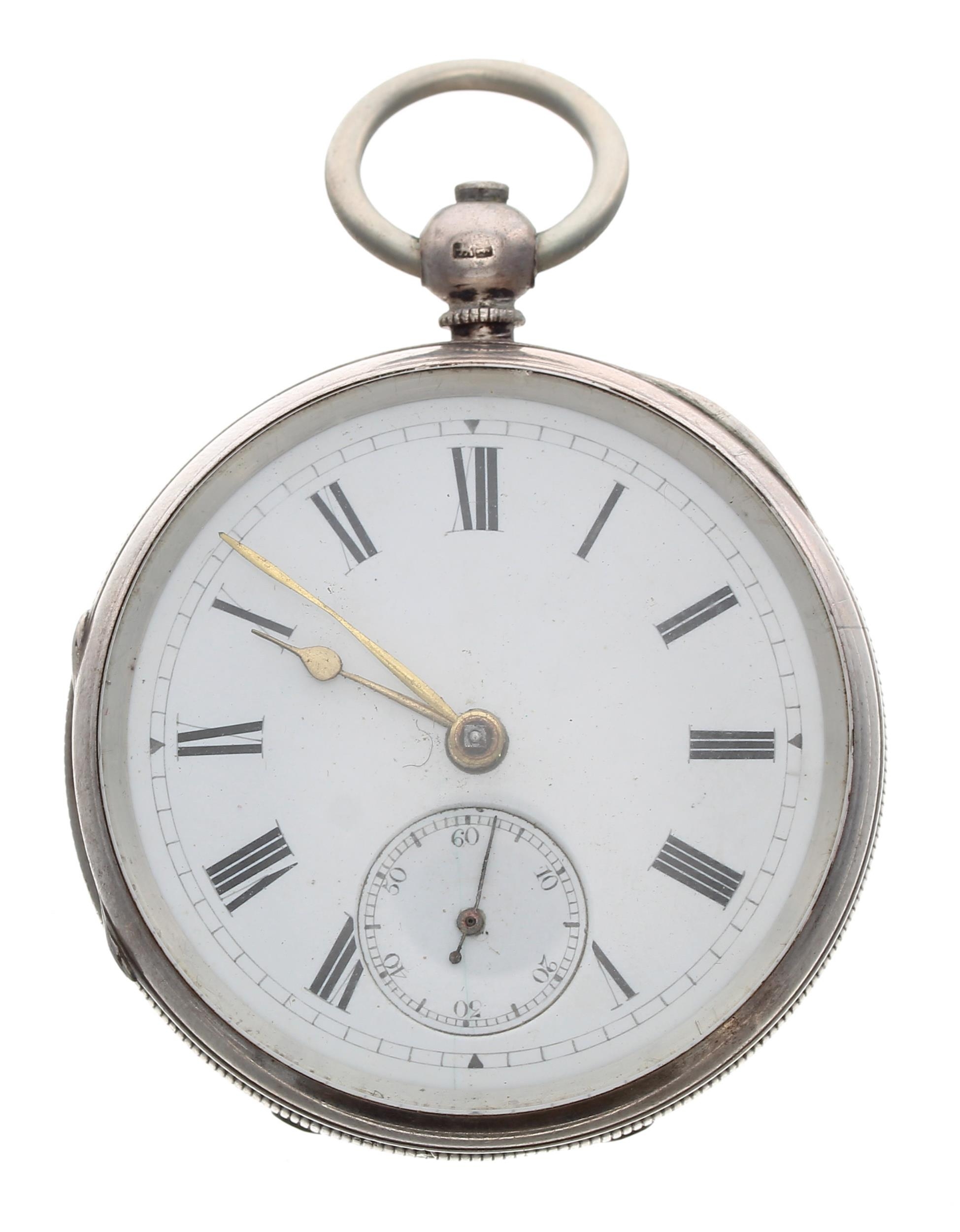 Victorian silver lever pocket watch, Birmingham 1883, the movement signed Kendal & Dent, 106