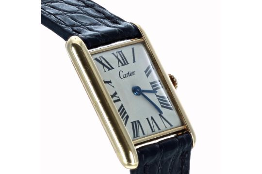 Rare Cartier Tank 18ct gentleman's wristwatch, case no. 1432, circa 1973, - Image 5 of 9