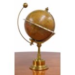 French patent globe clock inscribed 'The Empire Clock', Patent 19460, with silvered horizontal