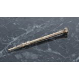 S Mordan & Co 9ct gold propelling pencil, stamped and marked 9ct, with seal to the top with minor