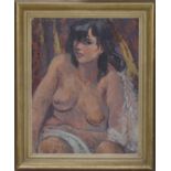 Florence Webb (20th century) - 'Nude', partially draped female, half length, signed Webb also