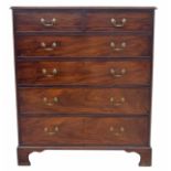 Good large clean Georgian mahogany chest of drawers, the moulded top over two short and four long