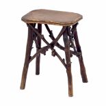 Rustic elm seat twig/branch stool
