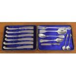 Selection of silver flatware; Victorian sugar shovel by George Aldwinckle, 6" long, pair of