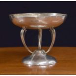 Arts & Crafts planished silver tazza, maker Goldsmiths & Silversmiths Co. Ltd. London 1910, 7"