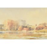 Trevor Chamberlain ROI RSMA (b.1933) - "Flooded Marsh, Waterford", signed and dated 1979,