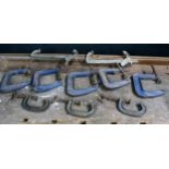 Tony Zemaitis - two Carver & Co T265 rack clamps; together with five Record 122-4 G clamps and three