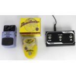 Danelectro DJ-5 Tuna Melt Tremolo guitar pedal, boxed; together with a Behringer B0100 Blues