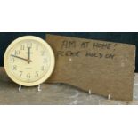 Tony Zemaitis - Westclox quartz 8.25" wall dial clock which hung in Tony's workshop; together with a