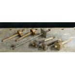 Tony Zemaitis - a handmade measuring gauge; together with five vintage wooden carpenters marking