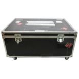 Gary Moore - low heavy duty Calzone flight case on wheels, with multi-section interior, bearing