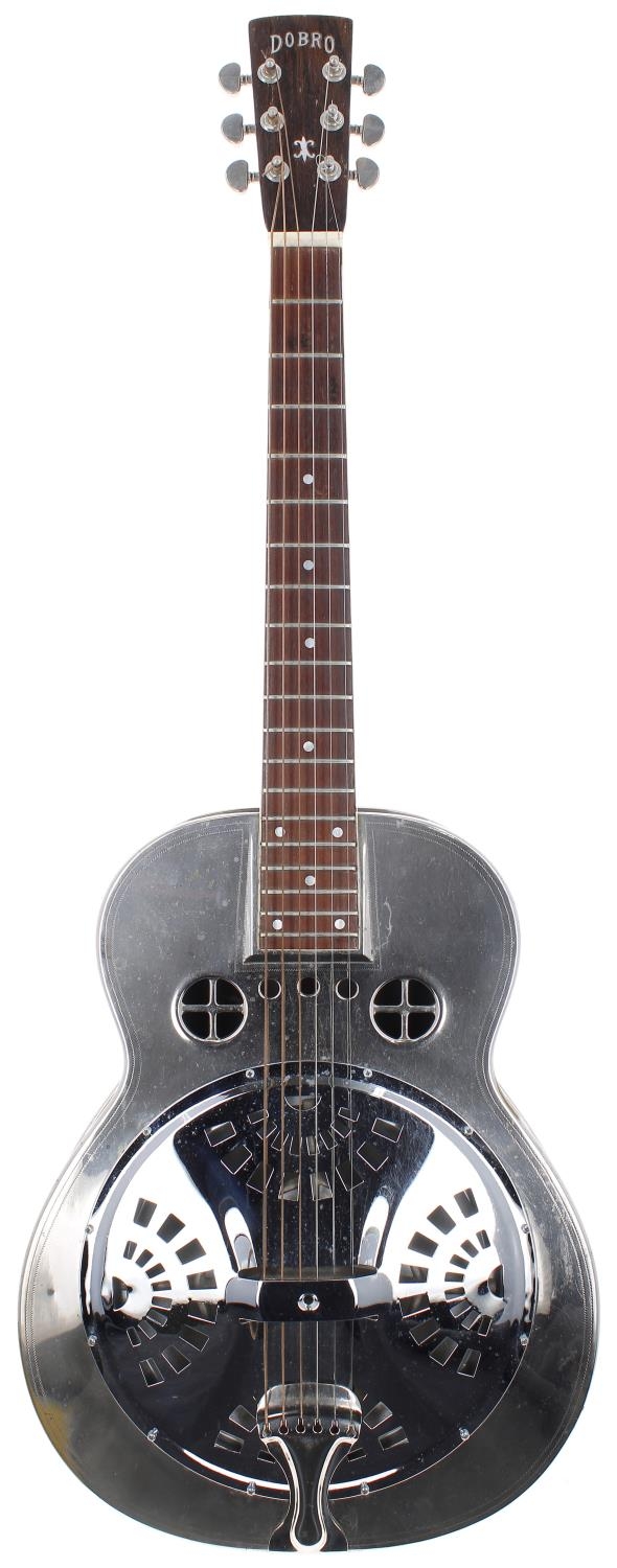 1930s Dobro M14 Leader round neck resonator guitar, made in USA, ser. no. M1xxx; Body: nickel plated