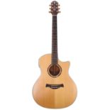 2004 Crafter TGAEO6/N electro-acoustic guitar; Back and sides: mahogany; Top: natural spruce;