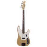 Shaftesbury '66' Model 3266 bass guitar, made in Italy, circa 1970; Body: cream poly finish, large