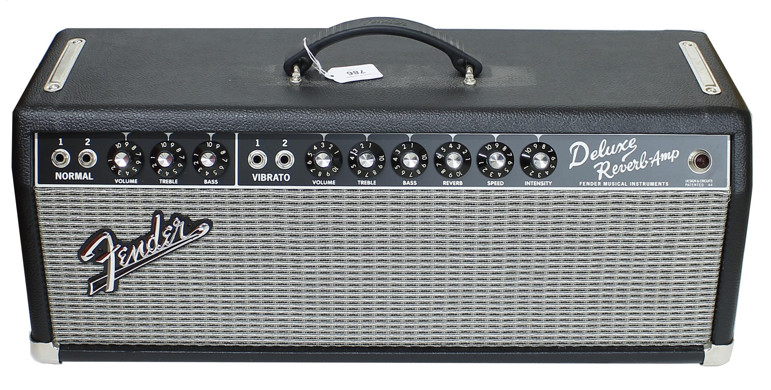 Fender '65 Deluxe Reverb-Amp guitar amplifier head, made USA, ser. no. CR-357744, with original dust