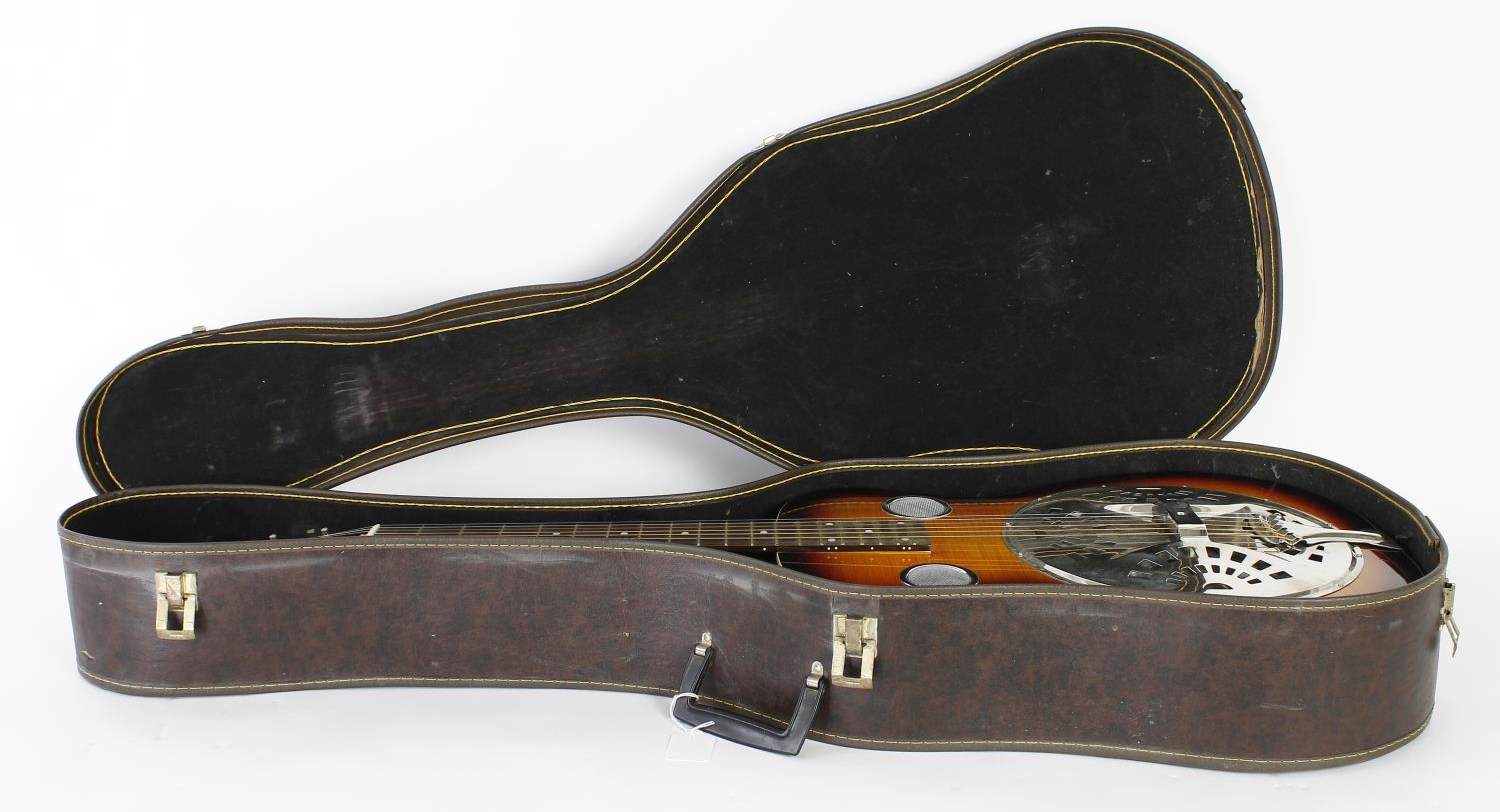 Savannah resonator guitar, made in China; Body: sunburst finish; Neck: good; Fretboard: rosewood; - Image 3 of 3