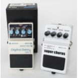 Boss DD-3 Digital Delay guitar pedal, boxed; together with a Carlsbro Super Chorus guitar pedal (2)