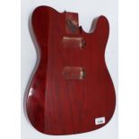 'Custom Shop Guitar' Tele style guitar body with HH routing, trans red finish