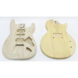 Guitar build HSH Swamp Ash guitar body (1.8kg); together with an LP Junior Basswood guitar body (1.