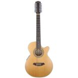 2005 Fender JG-12CE/12 electro-acoustic twelve string guitar, made in Korea, ser. no. 05xxxxx3; Back