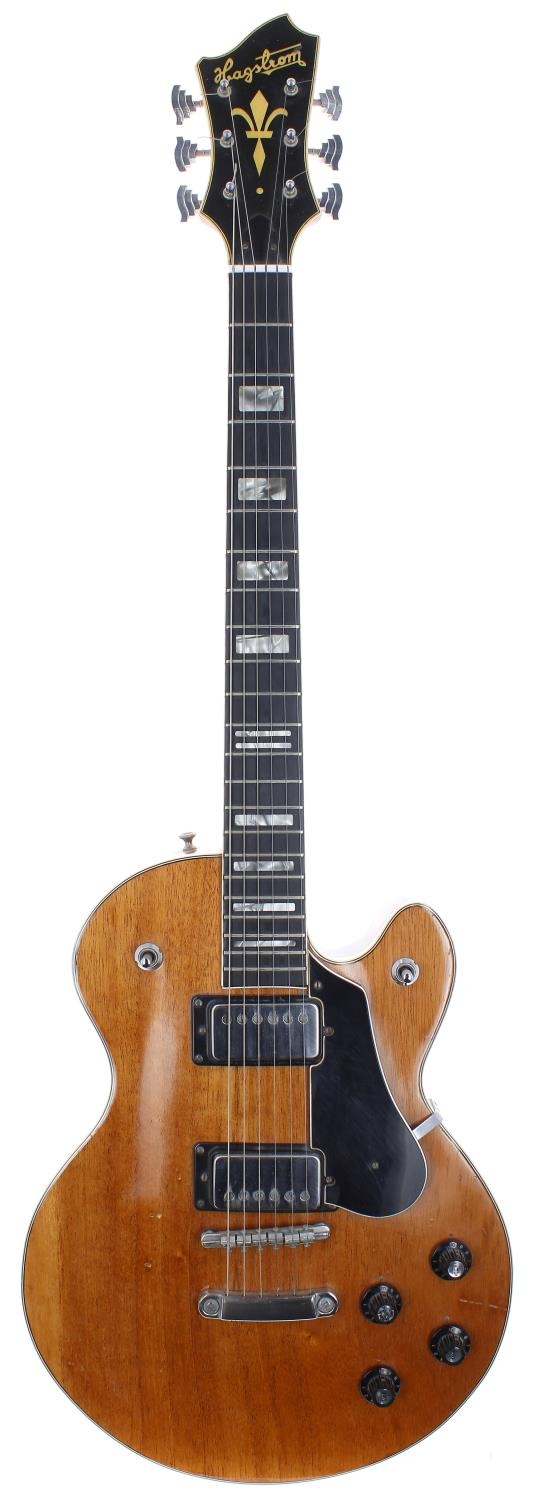 Hagstrom Swede electric guitar, made in Sweden, circa 1975; Body: natural finish, minor dings and