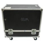 Gary Moore - large flight case on wheels bearing 'BBM' stencils and inscribed 'Jack 16 Ohm cab', 39"