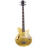 2004 Epiphone Jack Casady semi-hollow body bass guitar, made in Korea; Body: gold top finish top