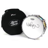 Nick Mason (Pink Floyd) - an autographed Bristol Drum Company Snare Drum signed by Nick Mason to the