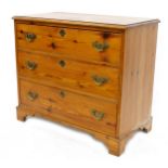 Tony Zemaitis - a small pitch pine chest of three long drawers, 27.5" x 31" wide *Handmade by Tony