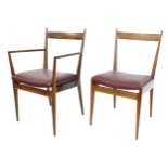 Tony Zemaitis and Royal interest - a pair of handmade rosewood chairs, each with purple pad seats (