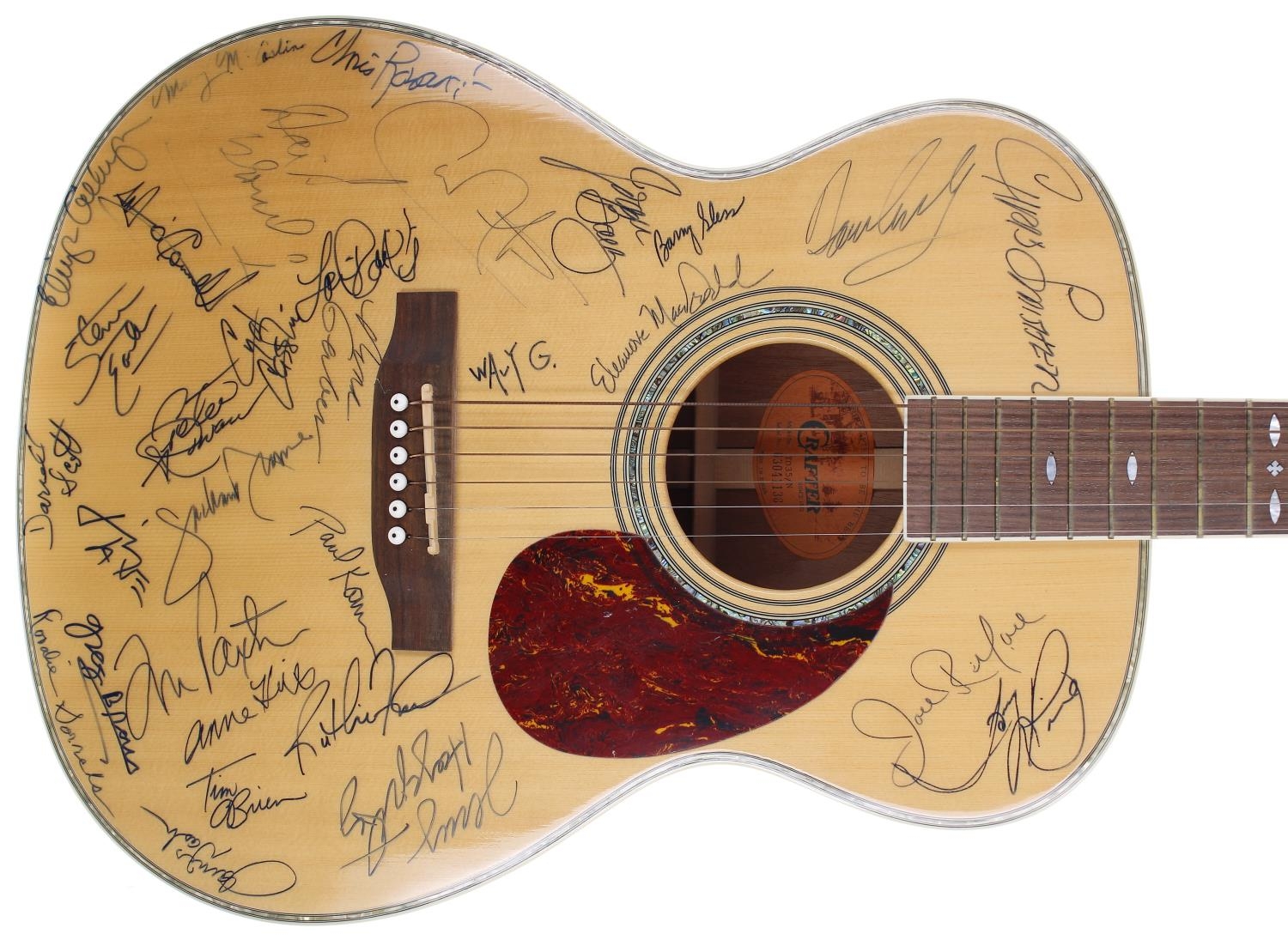 Americana interest - autographed Crafter T035/N acoustic guitar, ser. no. 03041136, signed to the - Image 2 of 2