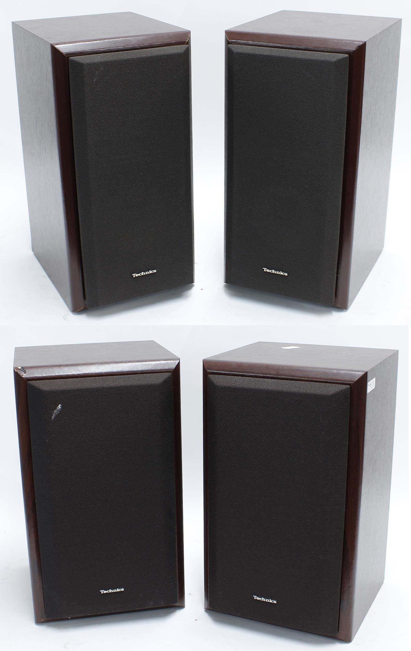 Pair of Technics SB-HD81 hifi speakers; together with a pair of Technics SB-HD350 speakers (4)