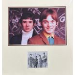 Small Faces - autographed display signed 'Plonk' and 'Steve Marriott' in blue pen to a black and