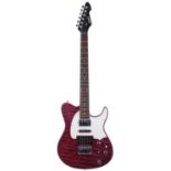 Peavey Generation Custom EXP electric guitar; Body: purple quilt top upon black back, minor