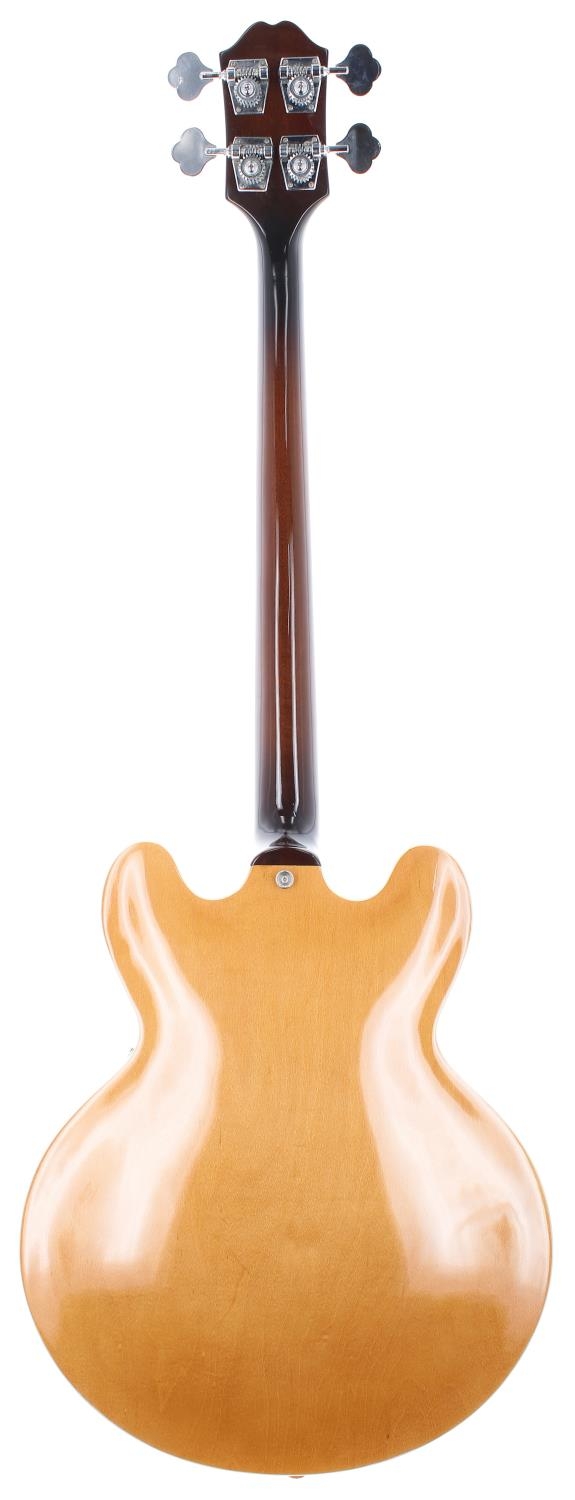 1996 Epiphone Rivoli semi-hollow body bass guitar, made in Korea; Body: natural finish; Neck: neck - Image 2 of 3