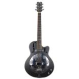Michael Chapman - Dean electric resonator guitar, made in Korea; Body: satin black, ding to the side