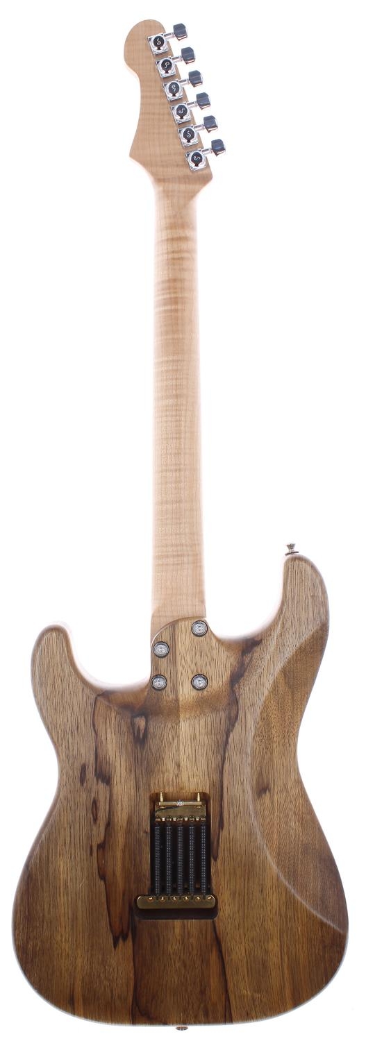 Custom made S type electric guitar comprising two piece black limba body; flame maple bolt-on neck - Image 2 of 2