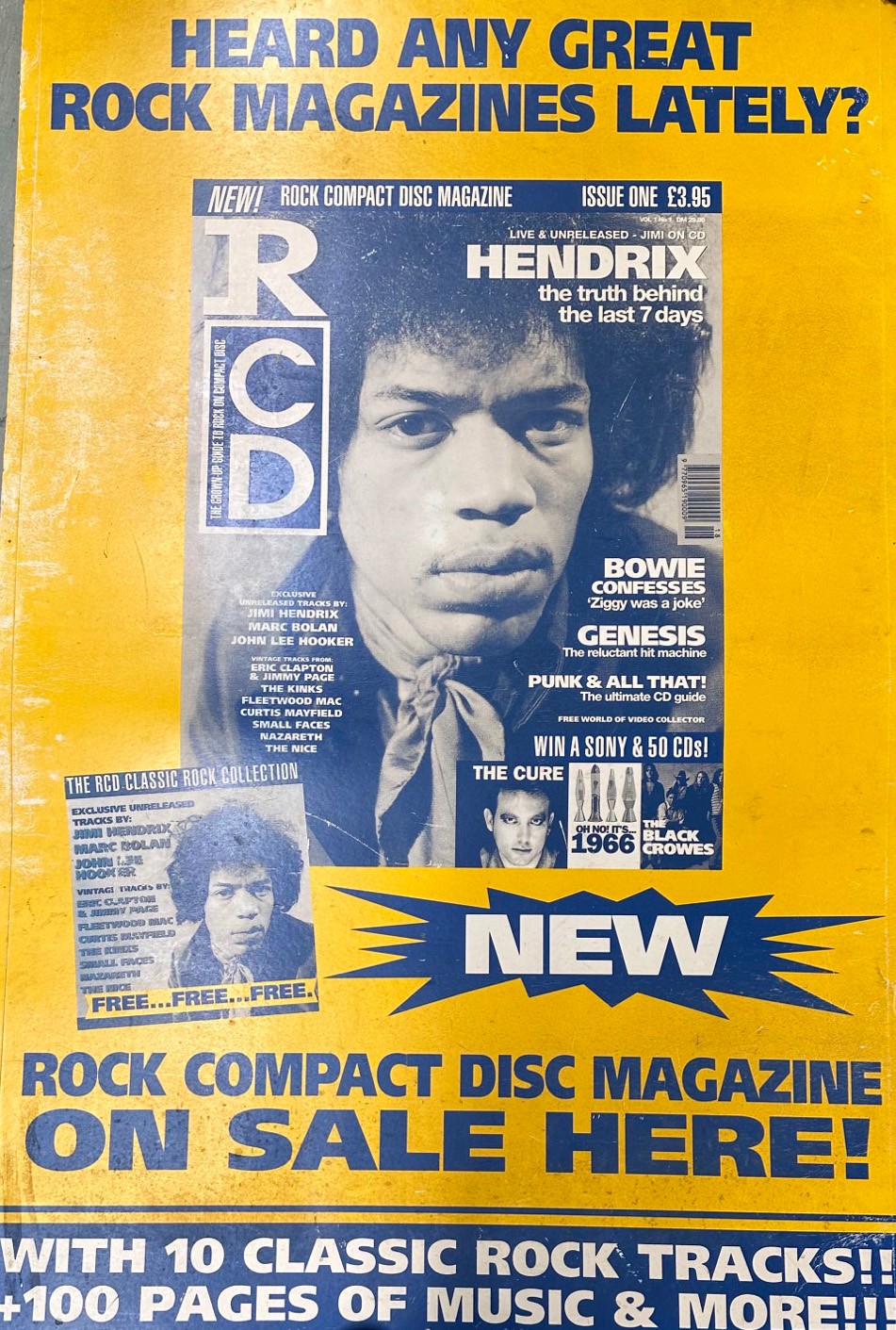 Jimi Hendrix interest - a large WH Smith oversize promotional shop display featuring Jimi Hendrix,