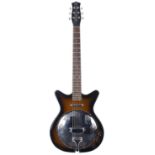 Danelectro '59 resonator electric guitar, made in Korea, ser. no. 0xxxx0; Body: sunburst finish;