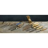 Tony Zemaitis - a selection of thirteen mid-large size chisels and similar tools * A selection of
