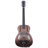 Johnson JM-998-A resonator guitar, made in China; Body: brushed copper finish, a few minor marks but