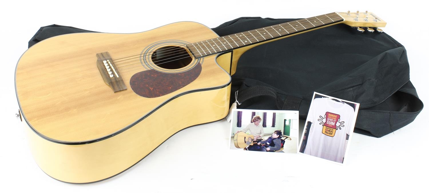 Robbie Williams interest - JHS Vintage VEC500MP electro-acoustic guitar, with soft bag *Sold on - Image 3 of 3