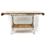 Tony Zemaitis - a handmade double tier workbench, 34.5" high, 63" wide, 26" deep, including the