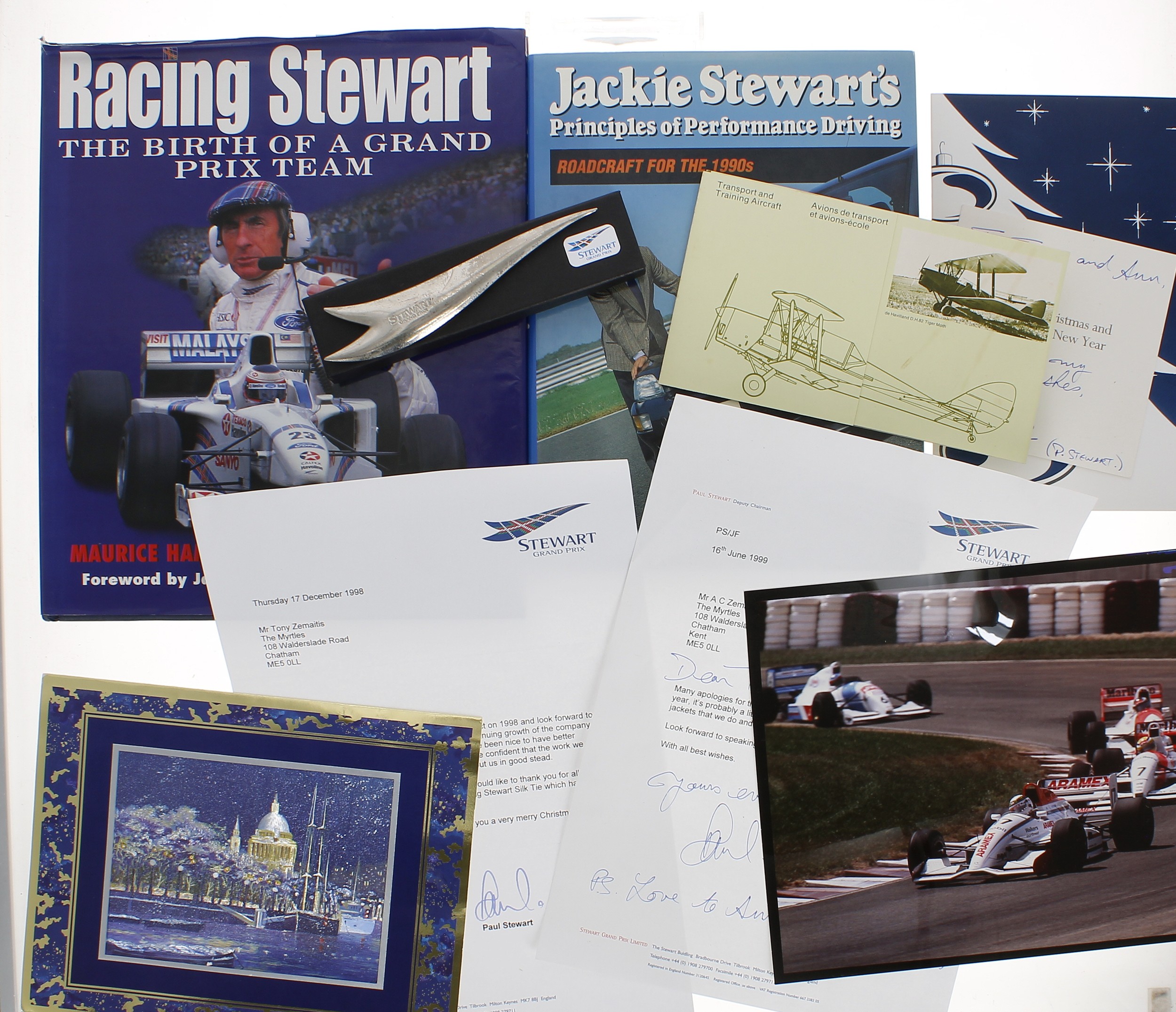 Tony Zemaitis and Jackie Stewart interest - a selection of Stewart Grand Prix ephemera to include an
