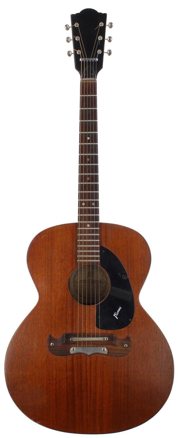 1970s Framus J-197M electro-acoustic guitar, made in Germany; Body: mahogany, scratches and marks