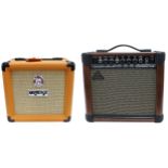 Orange PPC108 guitar amplifier speaker cabinet, with gig bag; together with a Behringer Ultracoustic
